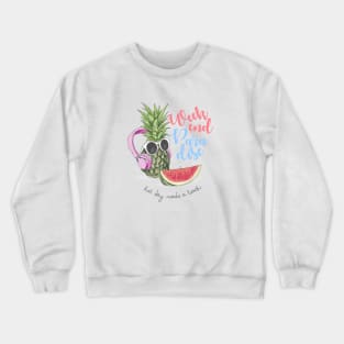 summer with funy pineapple pie Crewneck Sweatshirt